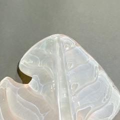 Contemporary Italian Art Deco Pair of White Murano Glass Nickel Leaf Sconces - 3522161