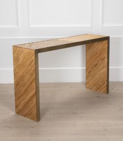 Contemporary Italian Bamboo and Brass Console Table - 4331447