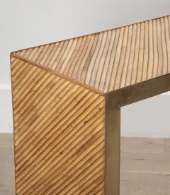 Contemporary Italian Bamboo and Brass Console Table - 4331448