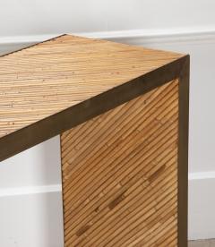 Contemporary Italian Bamboo and Brass Console Table - 4331449