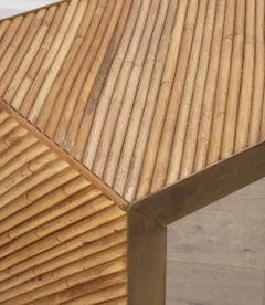 Contemporary Italian Bamboo and Brass Console Table - 4331452