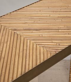 Contemporary Italian Bamboo and Brass Console Table - 4331453