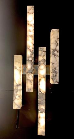 Contemporary Italian Bardiglio Marble Wall Lights or Sconces - 2999488