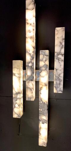 Contemporary Italian Bardiglio Marble Wall Lights or Sconces - 2999494