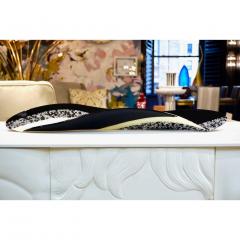 Contemporary Italian Black and White Murano Art Glass Mosaic Curve Centerpiece - 349721