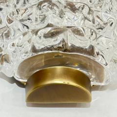 Contemporary Italian Bronze Antique Brass Crystal Rostrato Murano Glass Sconces - 4208632