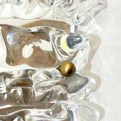 Contemporary Italian Bronze Antique Brass Crystal Rostrato Murano Glass Sconces - 4208635