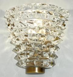 Contemporary Italian Bronze Antique Brass Crystal Rostrato Murano Glass Sconces - 4208640
