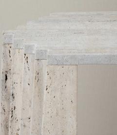 Contemporary Italian Brutalist Style Travertine Console Table - 4331427