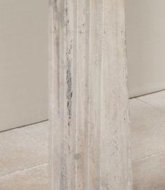 Contemporary Italian Brutalist Style Travertine Console Table - 4331428