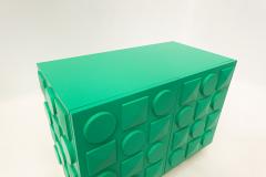 Contemporary Italian Cabinet in Green Lacquered Wood Brass - 2702427