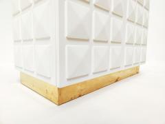 Contemporary Italian Chest in White Lacquered Wood Brass - 2702321