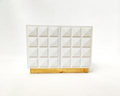 Contemporary Italian Chest in White Lacquered Wood Brass - 2702322