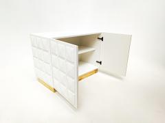Contemporary Italian Chest in White Lacquered Wood Brass - 2702324
