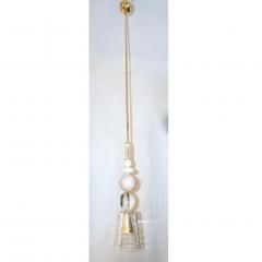 Contemporary Italian Crystal Pink Gold Cream White Murano Glass Pendant Light - 1455846