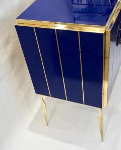 Contemporary Italian Custom Art Deco Style Royal Blue Glass Modern Cabinet Bar - 1687893