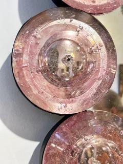 Contemporary Italian Custom Blush Pink Murano Glass Disc Modern Oval Mirror - 3426531