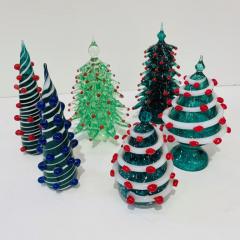 Contemporary Italian Emerald Green Red Murano Glass Christmas Tree Sculpture - 2837380