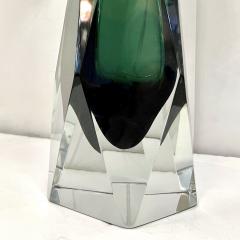 Contemporary Italian Forest Green Diamond Cut Crystal Murano Glass Table Lamps - 3225824