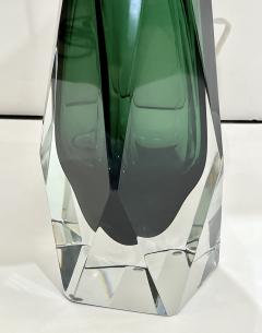 Contemporary Italian Forest Green Diamond Cut Crystal Murano Glass Table Lamps - 3225830