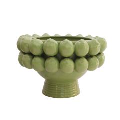 Contemporary Italian Fruit Bowl Ceramic Vase with Fruit Motifs - 3233907