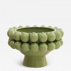 Contemporary Italian Fruit Bowl Ceramic Vase with Fruit Motifs - 3241266