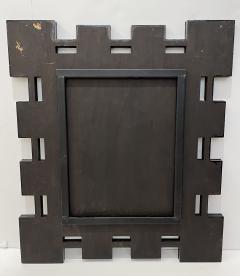 Contemporary Italian Geometric Murano Glass Mirror with Aqua Green Ribbon Decor - 3057233