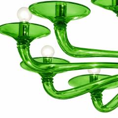 Contemporary Italian Green Murano Style Glass Chandelier - 4445756