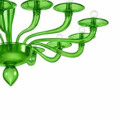 Contemporary Italian Green Murano Style Glass Chandelier - 4445758