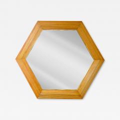 Contemporary Italian Hexagonal Rattan Mirror - 3098241