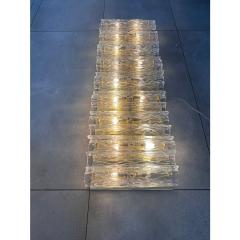 Contemporary Italian Luxury Brass Wall Sconce Murano Glass or Flush Mount - 4350414