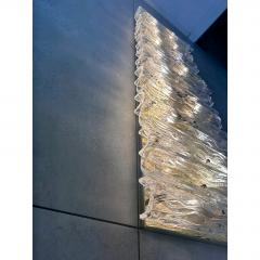 Contemporary Italian Luxury Brass Wall Sconce Murano Glass or Flush Mount - 4602888