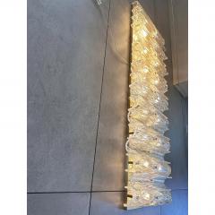 Contemporary Italian Luxury Brass Wall Sconce Murano Glass or Flush Mount - 4602890
