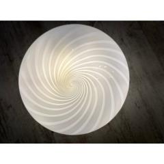 Contemporary Italian Milky White Swirls Murano Glass Flush Mount or Wall Sconce - 4303250