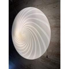 Contemporary Italian Milky White Swirls Murano Glass Flush Mount or Wall Sconce - 4303252