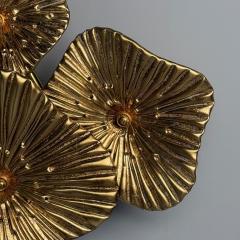 Contemporary Italian Modern Flower Sconces Murano Glass Gold Leaf Brass - 3855288