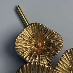 Contemporary Italian Modern Flower Sconces Murano Glass Gold Leaf Brass - 3855289