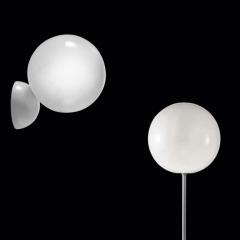 Contemporary Italian Modern Minimalist White Lacquer Glass Balloon Table Lamp - 2929697