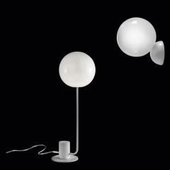 Contemporary Italian Modern Minimalist White Lacquer Glass Balloon Table Lamp - 2929701