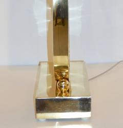 Contemporary Italian Monumental Pair of Brass Smoked Murano Glass Table Lamps - 3615986