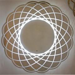 Contemporary Italian Organic Modern Lace Decor Scalloped Round Mirror with Light - 1059471