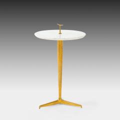 Contemporary Italian Pair of Side Tables in Carrara Marble and Brass - 3458436