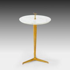 Contemporary Italian Pair of Side Tables in Carrara Marble and Brass - 3458438