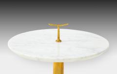 Contemporary Italian Pair of Side Tables in Carrara Marble and Brass - 3458439