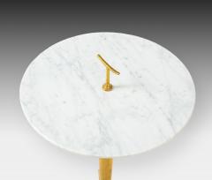 Contemporary Italian Pair of Side Tables in Carrara Marble and Brass - 3458441