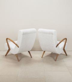 Contemporary Italian Paulo Buffa Style White Bouclet Armchairs - 4339116