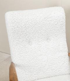 Contemporary Italian Paulo Buffa Style White Bouclet Armchairs - 4339118
