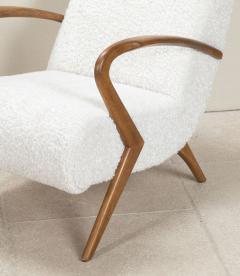 Contemporary Italian Paulo Buffa Style White Bouclet Armchairs - 4339119