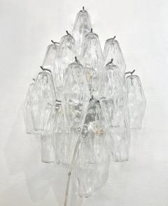 Contemporary Italian Poliedri Crystal Clear Murano Glass Multi Tier Wall Lights - 2957151