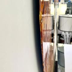 Contemporary Italian Postmodern Orange Copper Enamel Fiber Glass Round Mirror - 4001631